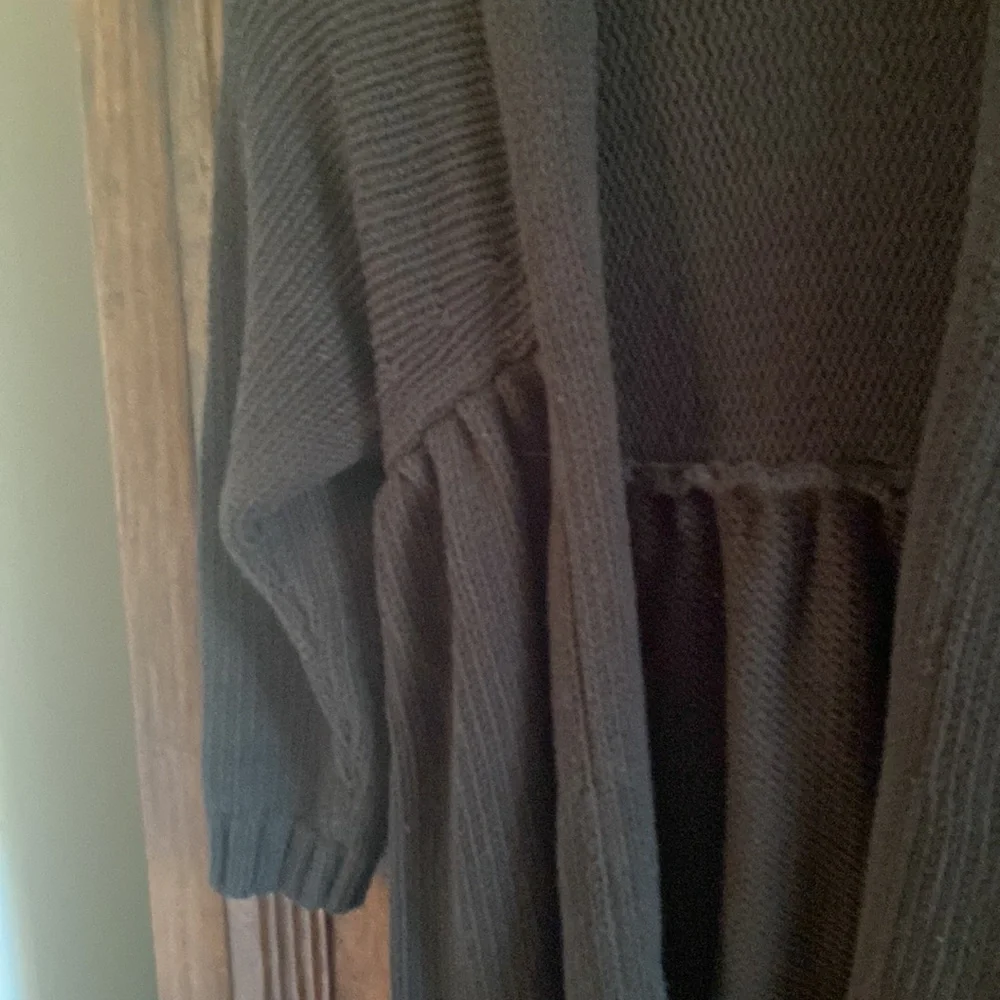Vince chunky knit black cotton blend cardigan